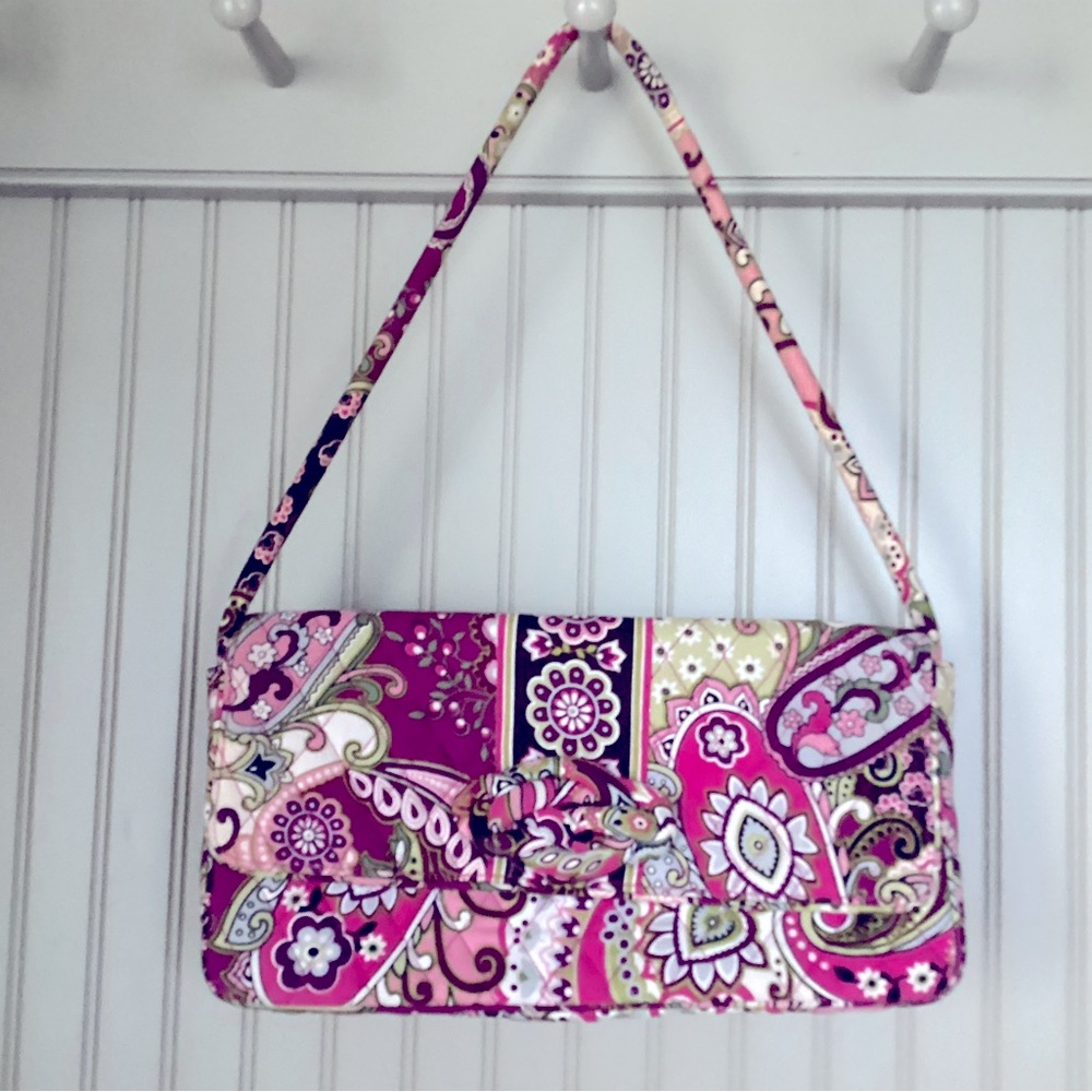 Vera Bradley “knot just a clutch” very berry paisley shoulder bag